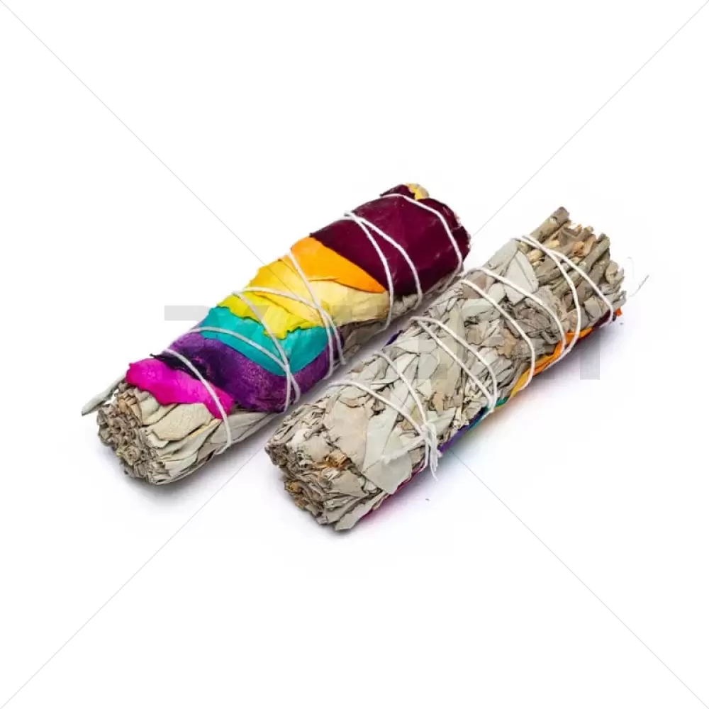 White Sage Smudge & Chakra Leaves - set of 2