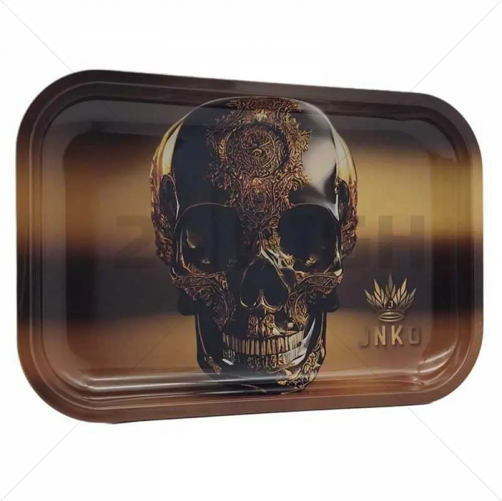 Rolling Tray XXL | 29x19cm | Luxury Art Series | Design 5 | Golden Skull 2